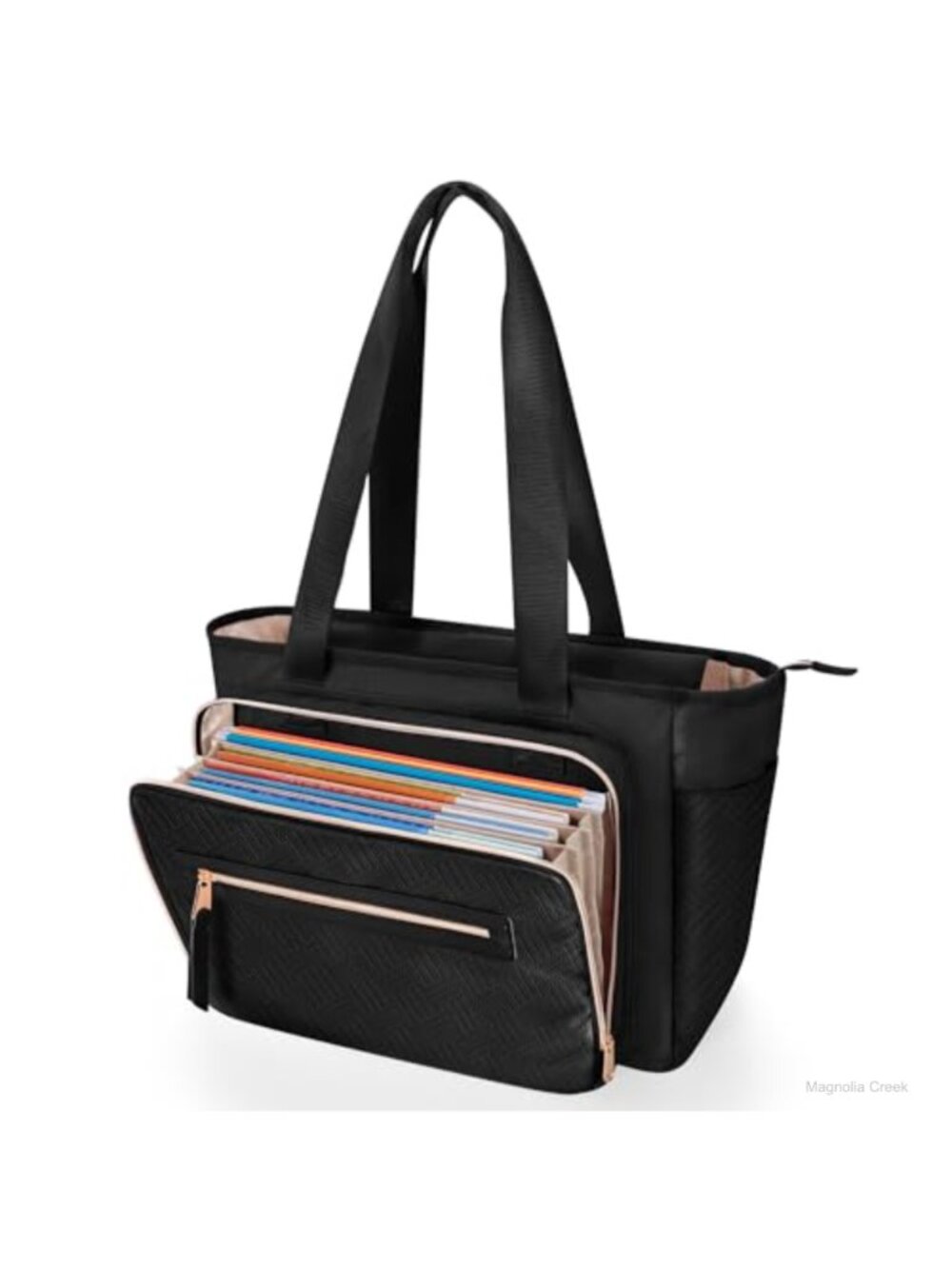 Nylon Teacher Tote Bag Laptop Briefcase Accordion File Organizer Shoulder Bag